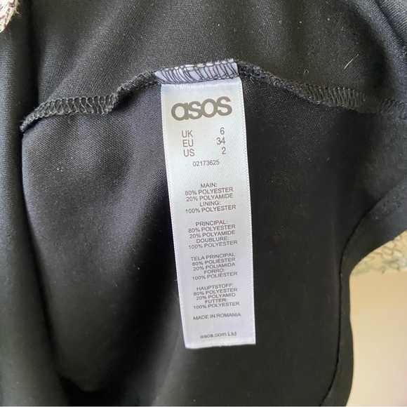 NEW ASOS Lace Overlay Black Piping Fit & Flare Dress 2 - Picture 5 of 7